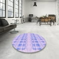 thumbnail image 3 of Ahgly Company Indoor Round Patterned Purple Mimosa Purple Area Rugs, 8' Round, 3 of 6