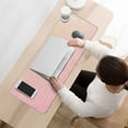 thumbnail image 4 of Work, Game, Shine: 'Stay Positive' Golden Mousepad - Large, Non-Slip Rubber Base, Stitched Edges - Waterproof Mat for Office, Home, 4 of 7