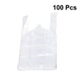 thumbnail image 2 of OUSITAID 100pcs White Food Grade Plastic Bag with Handle Food Packaging Bag for Supermarket Store Grocery (20*30), 2 of 6