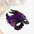 thumbnail image 4 of Unique Bargains 1 Pc Sequined Feathers Party Mask Purple Black Plastic Feather, 4 of 5