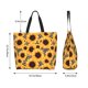 thumbnail image 5 of Balery Artistic Zebra Print Sunflower Bolsa Tote Estilo Estético con Cremalleras, Bolsa de Hombro, Bolsa de Compras Grande y Plegable, 5 of 8