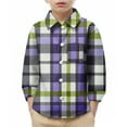 thumbnail image 3 of MKOSPLRT Kids Plaid Shirts Button Down Shirts 6M-8Y Long Sleeve Lapel Collar Fall T Shirts Lightweight Casual Shirts Jacket with Pocket, 3 of 10