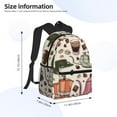 thumbnail image 4 of Picia Vintage Coffee Large Capacity Backpack Classic Style Backpack Casual Backpack Water-Resistant School Work Travel Outdoor Backpack, 4 of 8