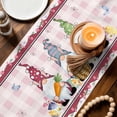 thumbnail image 3 of Gnomes Easter Table Runner - 60 Inch Long Eggs Tulips Spring Floral Pink Plaid Cotton and Linen Blended Dress Scarves Farmhouse Table Runner for Kitchen Dining, Coffee Table, 13" x 60", 3 of 8