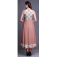thumbnail image 4 of Bimba Peach Ikat Anarkali Dress Mandarin Collar Sleeveless Kurtis for Women Print Maxi Dress XX-Large, 4 of 6