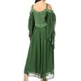 thumbnail image 2 of Sakkas Roisin Women's Medieval Celtic Renaissance Long Sleeve Costume Dress - Green - S/M, 2 of 5