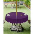 thumbnail image 4 of Dark Purple Outdoor Tablecloth with Umbrella Hole and Zipper, Solid Color Table Cover for Round Tables Waterproof Tabletop Collection for Patio, Garden, Picnic, Camping 60R, 4 of 5