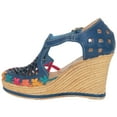 thumbnail image 4 of The Western Shops Womens Leather Mexican Huarache Sandal, Wedge Platform Sandals, 4 of 5
