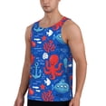 thumbnail image 2 of Picia Nautical Animals Printed Men’s Performance Tank, Men's Workout Tank Top Moisture-Wicking Tank Top Muscle tee, Breathable Workout Shirt-XX-Large, 2 of 7