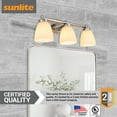 thumbnail image 6 of Sunlite Sconce Vanity Light Fixture, Bell-Shaped Frosted Glass, Brushed Nickel, 6 of 6