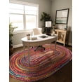 thumbnail image 3 of Handwoven Chindi Cotton Rug – Colorful, Reversible, Eco-Friendly, Durable Accent for Any Room Décor Size - 5 x 8 Feet Oval (150 cm x 240 cm), 3 of 5