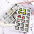 thumbnail image 5 of Stackable Jewelry Trays, Soft-touch Velvet Jewelry Storage Organizer, Clear Display for Earring and Ring Storage, Adjustable Grid Sizes, Fits Neatly In Drawers Or Shelves, 4PCS, 5 of 5