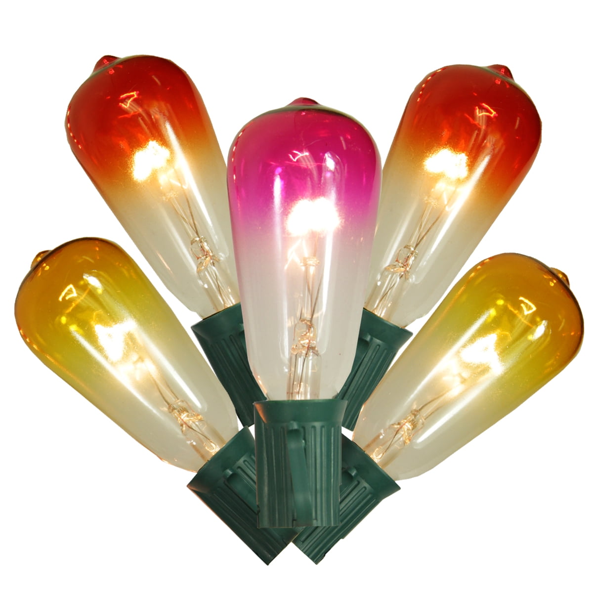 10-Count Summer Sunset Ombre Transparent ST40 Edison Christmas Light