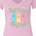 thumbnail image 4 of Inktastic Funny Easter Just Chillin' with My Peeps Women's V-Neck T-Shirt, 4 of 5