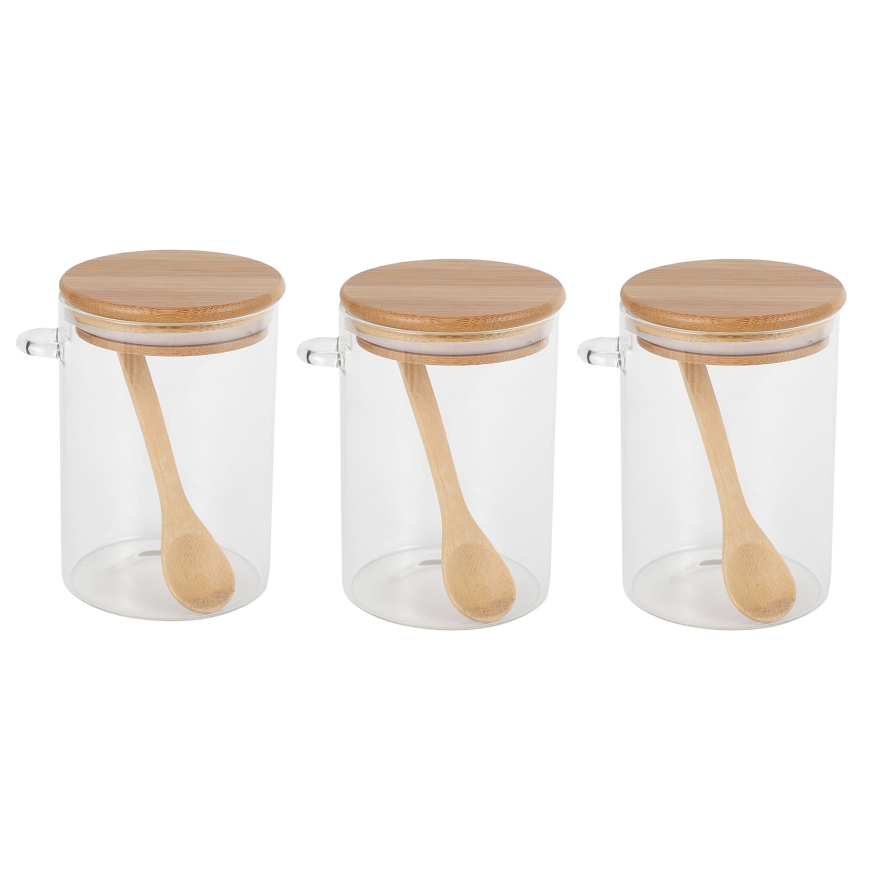 3X Food Storage Glass Jar Clear Sealed Canister Container with Lid and