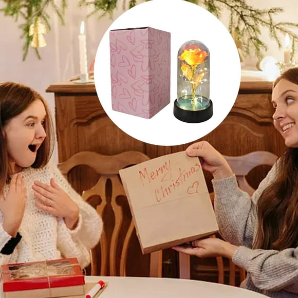 Campana Para Cocina Valentine's Day Her Colorful Rose Flower Valentine Love Flowers Mom Mother's Women's Birthday Gifts Colorful Artificial Flower Gift Led Light