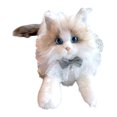 thumbnail image 1 of Ragdoll Cat Animal relleno cómodo, cómodo, de gatos suaves, juguete para niños regalos Bufanda azul de gato, 1 of 9