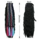 thumbnail image 5 of Clip de 24 pulgadas en extensión de cola de caballo de onda de maíz larga con trenzas de colores envuelta alrededor de pelo de cola de caballo rizado ondulado largo postizo sintéti, 5 of 5