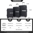 thumbnail image 2 of Historyli Go5H 3-pieceHardshell Luggage Sets PP Suitcase Set With Double Spinner Wheels TSA Lock For Travel (20in/24in/28in), 2 of 9