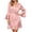 Pink2, variant on Women Short Robe, V Neck Flare Bell Sleeve Self Tie Waist Ruffle Hem Sleeprobe, Loungewear Bridal Bathrobe for Spa Wedding