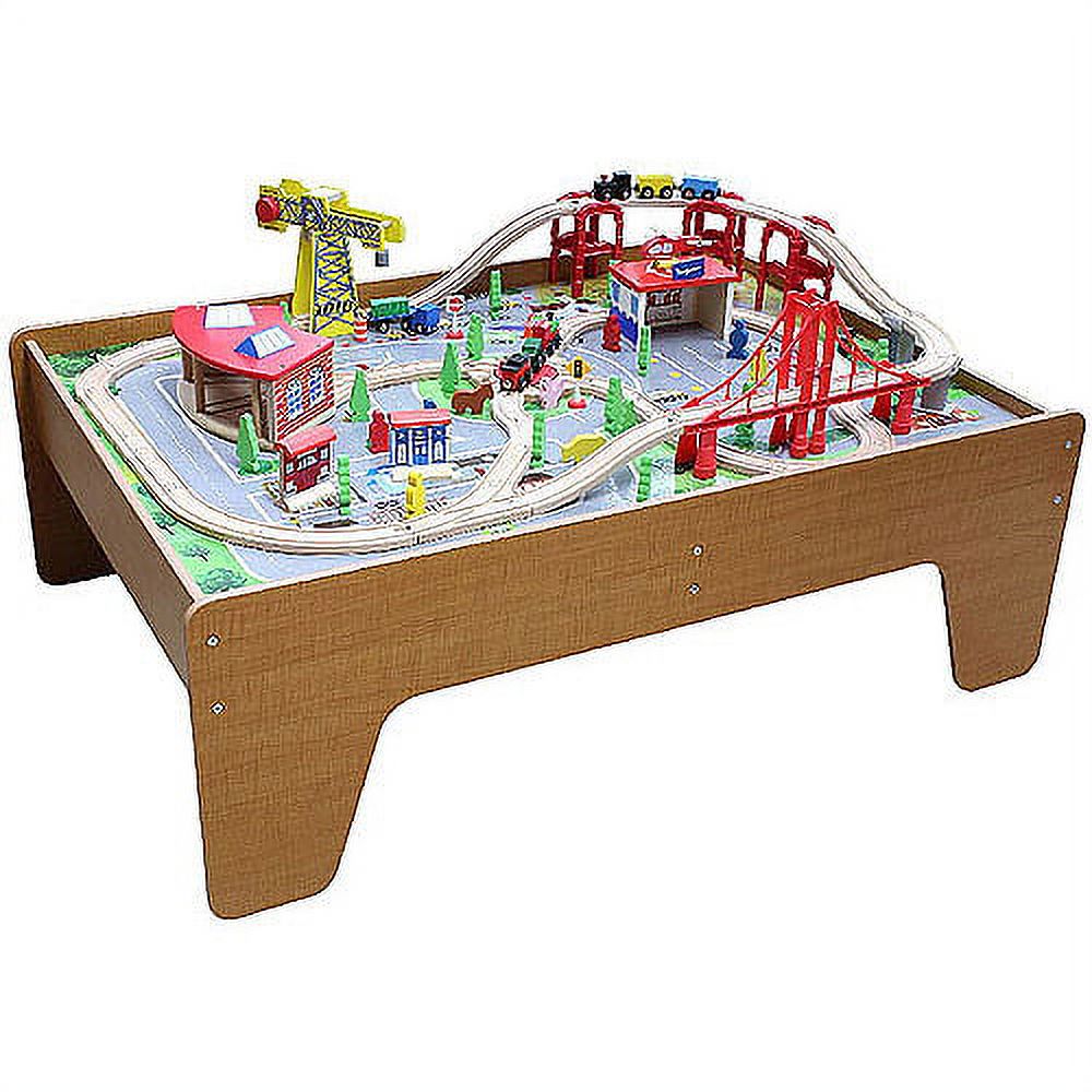 100-Piece Cityscape Train Set and Wooden Activity Table - image 2 of 2