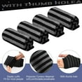 thumbnail image 4 of 2 Pairs Long Arm Warmers Knit Fingerless Gloves Thumb Hole Stretchy Accessories Women Stripe Gloves, 4 of 5