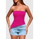 thumbnail image 4 of Top Tubo PRETTYGARDEN para Mujer Rojo Rosa Medio con Fruncido Lateral, 4 of 5