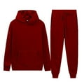 thumbnail image 6 of Zimjoy Men Sweatsuits Sets Gym Mens Track Suits 2 Piece Set Casual Sweatshirt and Sweatpants Set Autumn Jogging Suit with Pockets, Wine L, 6 of 6