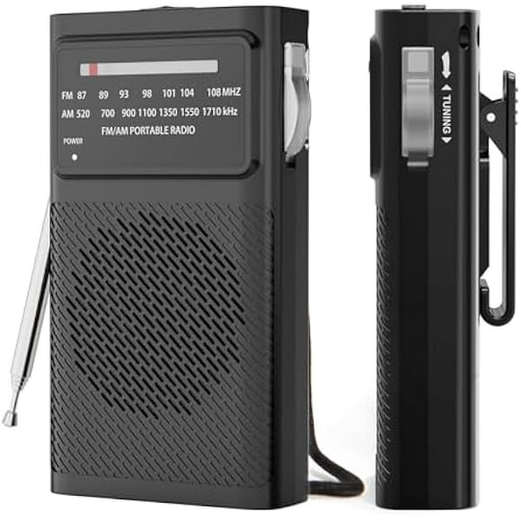 Portable AM FM Radio with AA Batteries, Transistor Radio for Emergency