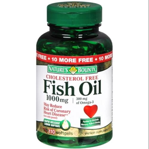 Nature's Bounty Omega-3 Fish Oil 1000 mg Softgels 110 Soft Gels -  Walmart.com