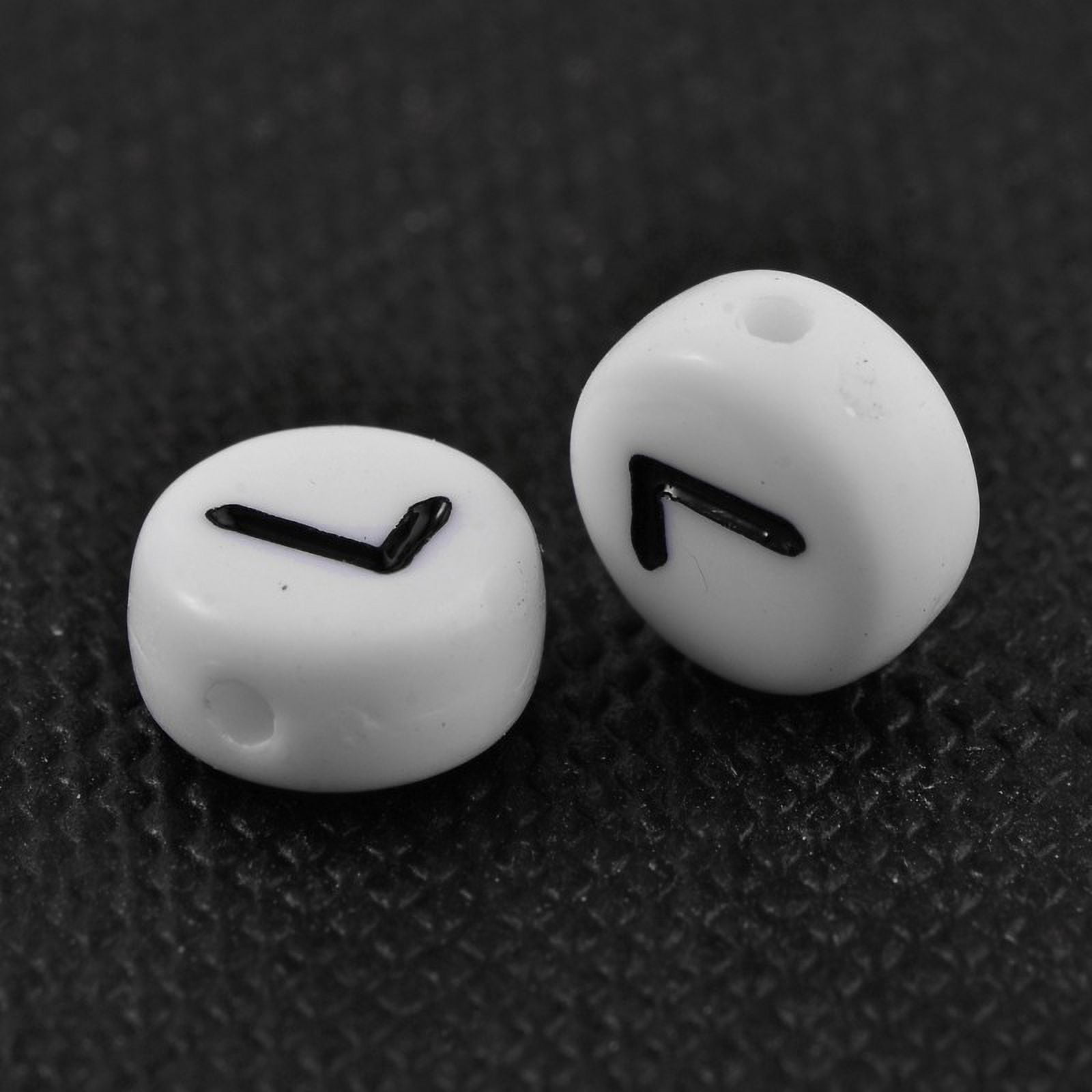 Acrylic Beads with Horizontal Hole Letter Flat Round Letter L 7x4mm Hole: 1.2~1.8mm 3500pcs/500g diy