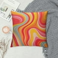 thumbnail image 2 of HENGT  Retro 70s Pink and Orange Swirls Throw Pillow Cover 20x20 Inch Vibrant Color Decorative Throw Pillow Cases Soft Square Cushion Pillowcase Sofa Couch Car Bedroom Home Decor, 2 of 5