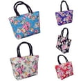 thumbnail image 4 of Limei Women Canvas Rose Flower Printed Big Capacity Shopping Pouch Handbag Tote Shoulder Bag, 4 of 7