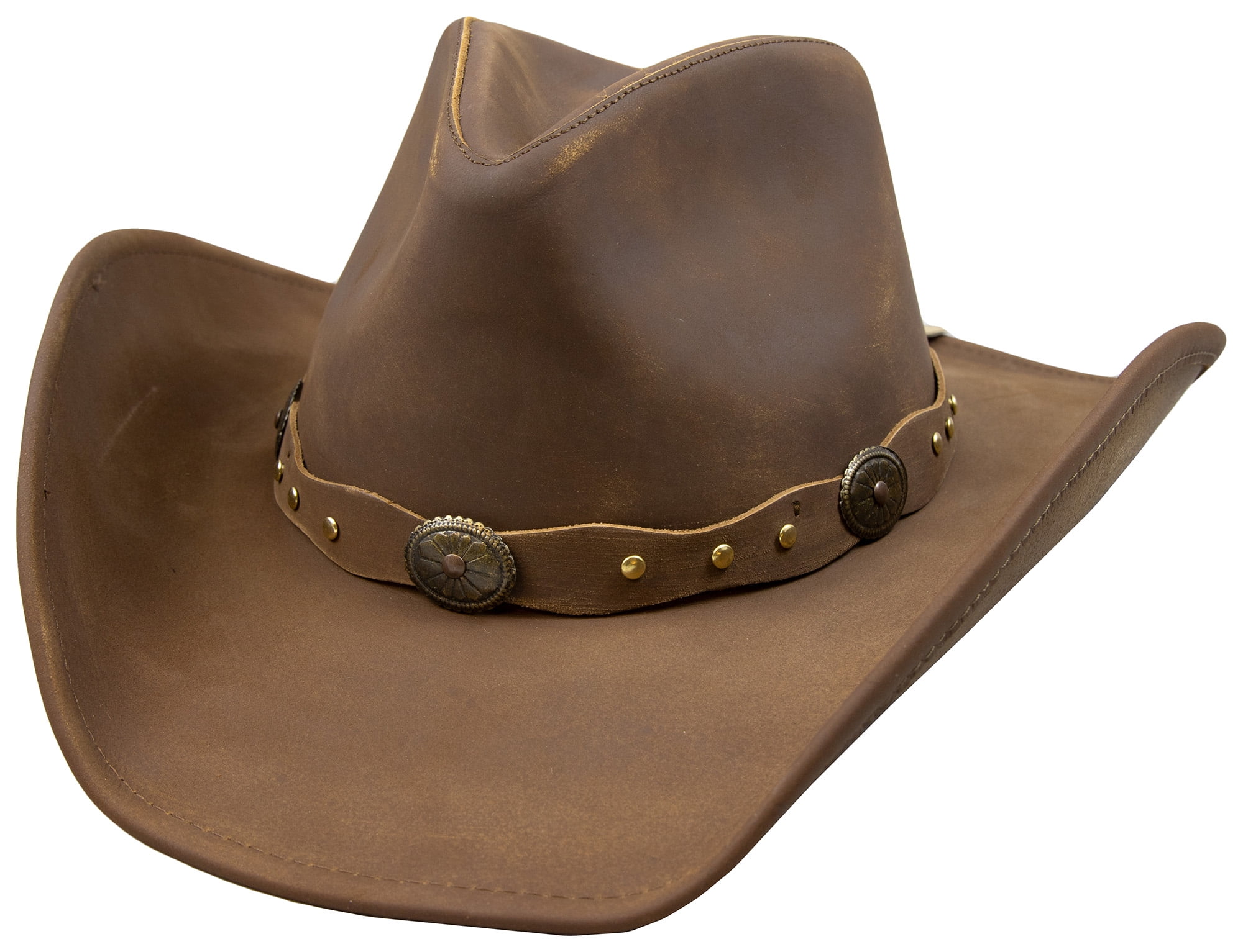 Stetson Roxbury Mocha Distressed Shapeable Leather Cowboy Western Hat