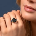 thumbnail image 4 of Gem Stone King 8.45 Ct Black Onyx Blue Created Sapphire 18K Yellow Gold Plated Silver Ring (Size 6), 4 of 5