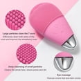thumbnail image 3 of Cepillo de limpieza facial Masajeador de silicona Vibrador ultrasónico, Impermeable, Recargable y Exfoliante eléctrico sónico para antienvejecimiento (Rosa), 3 of 5