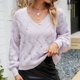 thumbnail image 4 of Gibobby Casual Suéter para Mujer, Suéter de Manga Larga Relajado con Cuello en V Suéter para Mujer(Morado,M), 4 of 5