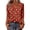 Red, variant on Hsovts Women Plus Size Christmas 3/4 Sleeve V‑Neck Top Watercolor Tree Print Soft Knit T‑shirt Casual Shirt Slim Silhouette Red 2xL