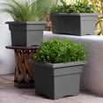 thumbnail image 6 of Bloem Veranda 14" Square Box Resin Planter - UV-Resistant, Indoor and Outdoor, Charcoal, 6 of 6