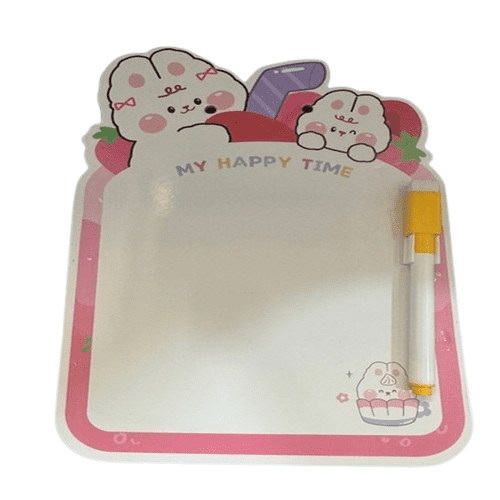 Cartoon Double-Sided Dry Erase Writing Boards, Pink Rabbit