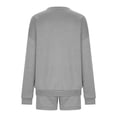 thumbnail image 5 of Track Suits for Women Set Long Sleeve Crewneck Sweatshirt and Shorts 2 Piece Matching Set Spring Fall Sweat Shorts Sets, 5 of 7
