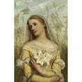 thumbnail image 2 of Gustav Pope 11x14 Gold Ornate Wood Frame and Double Matted Museum Art Print Titled - Lilies (1874), 2 of 4