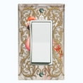 thumbnail image 1 of Metal Light Switch Plate Outlet Cover Elegant Flamingo Frame Beige Damask FGO013, 1 of 13