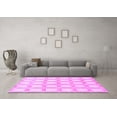 thumbnail image 3 of Ahgly Company Indoor Square Checkered Purple Modern Area Rugs, 5' Square, 3 of 4