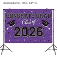thumbnail image 6 of Eqslft Graduation Decorations 2026 Purple Set, Congrats Grad Decor Set with Banner Backdrop Porch Sign,Hanging Swirls Honeycomb Centerpieces Balloons for Grad Party Decorations, 6 of 8