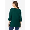 thumbnail image 2 of Woman Within Plus Size Perfect Three-Quarter Sleeve Boatneck Tee, 2 of 6