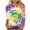 Multicolor#1, variant on 3/4 Length Sleeve Womens Tops Tie Dye Print Crewneck T-shirt Trendy Casual Graphic Tees Loose Fit Mid-length Summer Blouse Limited Time Sales Multicolor XXXL
