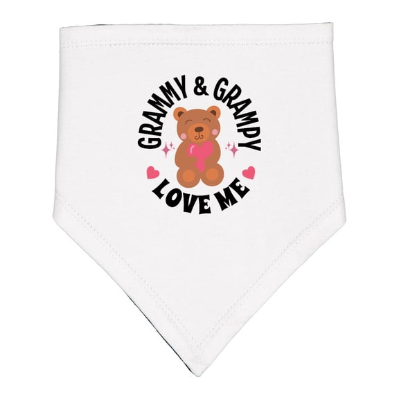 Inktastic Grammy and Grampy Love Me Grandchild Bear Baby Bandana Bib