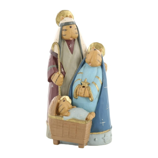 Colección de Esculturas de Figuras de Gatos Del Nacimiento, Adorno Divertido, Estatua de La Sagrada Familia para Festivales, Centro de Mesa para