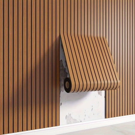 3D Self-Adhesive Wall Panel, Thickened Textured Grid Wallpaper with Wood Grain Design, Peel & Stick Easy Install, for Walls&Ceilings,1 Roll, Modern Interior Decor,Natural Aesthetic,Durable Wallpaper